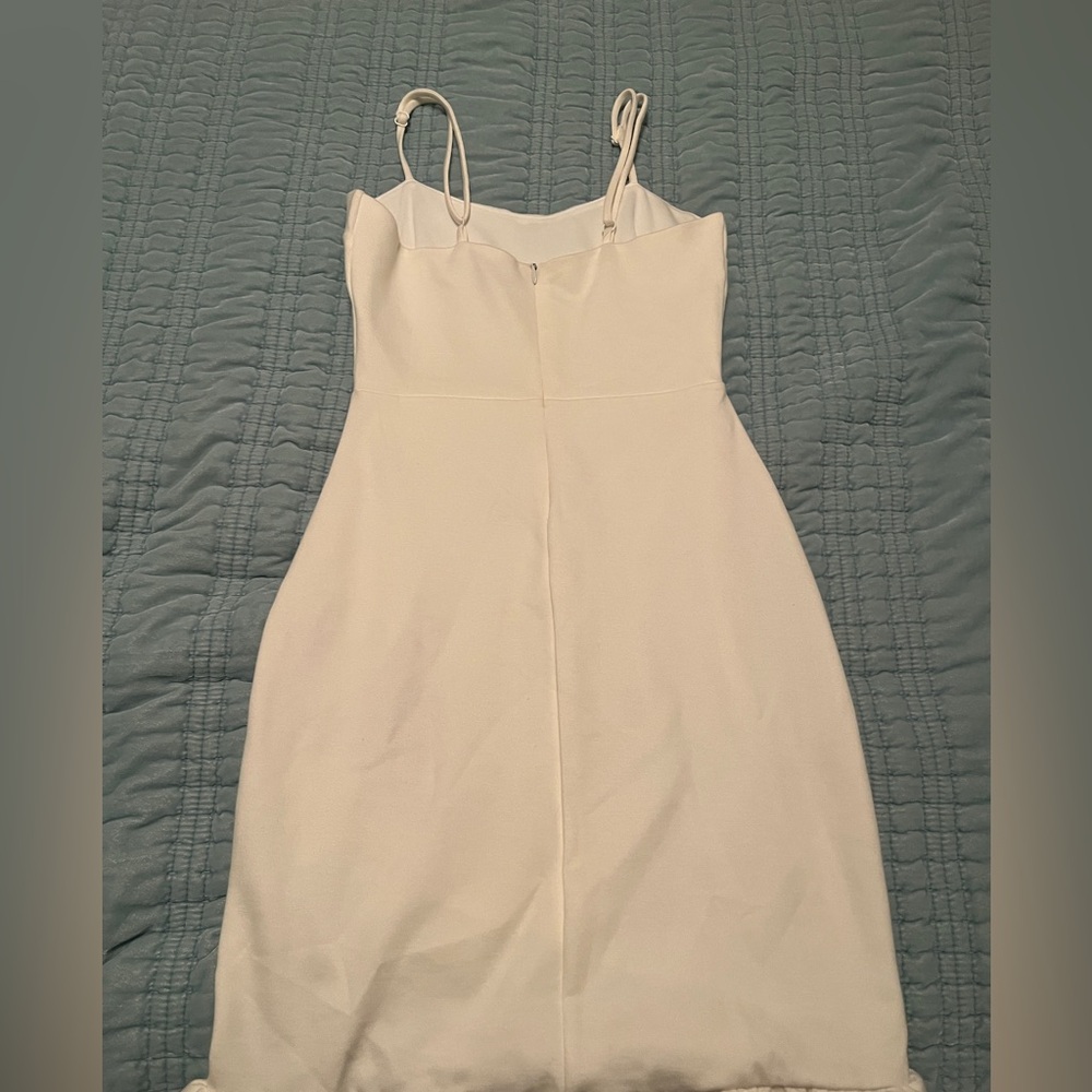 Lulu's Cream Ruffle Hem Mini Dress - Picture 2 of 3